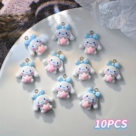 Resim 10 adet Sanrio 3D Tırnak Sanatı Şansları - Kawaii for hello kitty, Melodi, for Kuromi ve for pochacco için Reçine Süslemeleri Yıldız ve Kalp Detayları ile, Manikür, Saç Aksesuarları ve Telefon Kılıfları için Hipoalerjenik, Tırnak Sanatı Aksesuarları, Eğlenceli Tasarım, Dayanıklı Reçine 