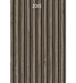 Resim 2065 Lambiri Panel Ahşap Duvar Çıtası Desenli Vinil Duvar Kağıdı 5,30 M² 