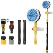 Resim Mikrofiber Otomatik Dönen Başlıklı Araç Dış Ve Cam Yıkama Fırçası Siyah.Sarı 