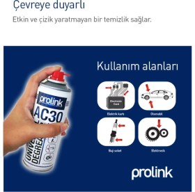 Resim Prolink AC30 Yağsız Kontak Sprey 200 ml Kirli Paslı Yüzeyler Temizlek İçin 