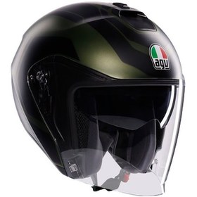 Resim AGV Irides Motosiklet Kaskı Açık Kask Sakai Matt Green Black XL 