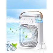 Resim Glr HR001 Beyaz Buzlu Vantilatör Mini Fan 5 Spreyli Su Püskürtmeli 600 ML Buhar Makinesi Nemlendirici Mini Klima 
