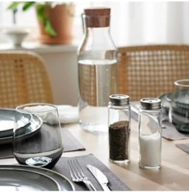 Resim Cıtronhaj Tuzluk/karabiberlik - Cam - 12 Cm - 2 Parça Açık Gri 