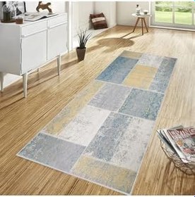 Resim Rovigo Dijital Baskı Yıkanabilir Kaymaz Taban Salon Halısı RVG1259, Gri, 160 x 230 