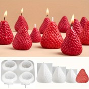 Resim 1 adet 3D Çilek Silikon Kalıp DIY Aromaterapi Mumları için - El Yapımı Kokulu Mumlar Kırmızı ve Beyaz Renkte, Sevgililer Günü, Doğum Günleri ve Romantik Ev Dekor Hediyesi için Mükemmel, Tatil Hediye Yapımı | Dokulu Yüzeyli Mum | Detaylı Mum Kalıbı, Silikon Mum Kalıpları 