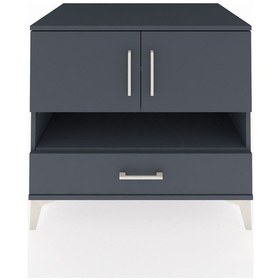 Resim Kronos Şifonyer 3 Raflı Tek Çekmeceli 2 Kapaklı 88x59x80 Antrasit-antrasit Antrasit 