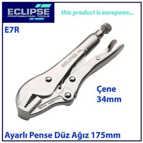 Resim Eclipse E7R Ayarlı Pense Düz Çene 175 Mm 