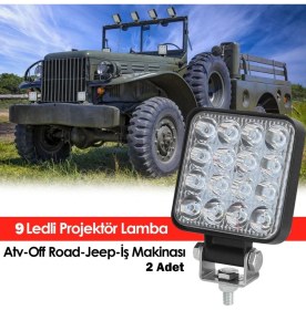 Resim 9 Ledli Projektör Lamba Atv Off Road Jeep Iş Makinası 2 Adet 