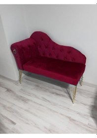 Resim Metalda Josefin Bench Koltuk Berjer Gold Seri 130 Cm Bordo 