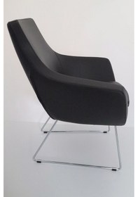 Resim Fahren Siyah Deri Rahat Ofis Bekleme Koltuğu 