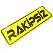 Resim Rakipsiz Yazılı Sarı Dekor Plaka Vantuzlu Cam Süsü 