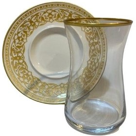Resim Etnik Üç 6 Kişilik 12 Parça Çay Seti 
