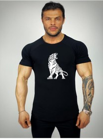 Resim Black İstanbul Tiger Baskılı Fitness T-shirt 