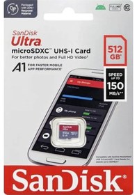 Resim SanDisk Ultra SDSQUAC-512G-GN6MN 512 GB microSDXC Class 10 UHS-I Hafıza Kartı 