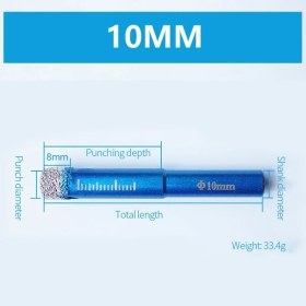 Resim 10MM 6mm 8mm 10MM 12MM 14MM 16MM Elmas Kaplı Matkap Ucu Kiremit Mermer Cam Seramik Delik Testere Matkap Elmas Karot Ucu Yemek Sondaj (Yurt Dışından) 