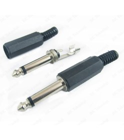 Resim BK Teknoloji 6.35MM Kablo Montajlı Mono Fiş 2 Kutuplu Çivi Jack Konnektörü 