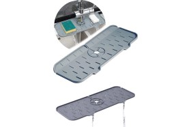 Resim Vigentino Su Tutucu Musluk Matı - Mutfak ve Banyo Için Koruyucu Lavabo, Musluk ve Batarya Matı Antrasit 