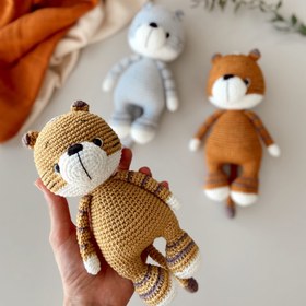 Resim Amigurumi Kaplan Oyuncak - Gri 