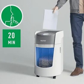 Resim Leitz IQ OptiMax 350 Mikro Kesimli Evrak İmha Makinesi P5 22L - Beyaz 
