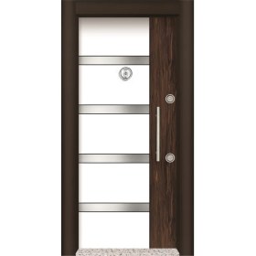 Resim Mono Çelik Kapı MN-1706 Lux Laminant Abanoz Ceviz Çelik Kapı 