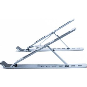 Resim 4berry 4bh31g Gri Laptop Standı Metal, Katlanabilir & Ergonomik Tasarım 