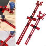 Resim Genişletilmiş 3'lü Routers Freze Oluk Kolu, 9-61Cm Yarıçap Router Dairesel Kesme Jig, Ahşap İşleme için Alüminyum Kabinet Donanım Jig 