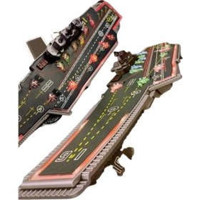Resim Saratoga Uçak Gemisi Metal Gemi Oyuncak Işıklı ve Siren Sesi Efektli 22CM Askeri Gemiler 