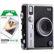 Resim Instax Mini Evo Kahverengi Fotoğraf Makinesi ve 10'lu Film Fujifilm