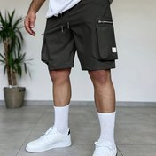Resim Erkek Casual Kargo Şortları, Çoklu Cep, Bol Kesim, Elastik Bel Bandı, Fermuarlı Yan Cep, Düz Renk, Polyester Kumaş, Açık Hava Aktiviteleri, Yürüyüş Şortları için İdeal | Elastik Bel Bandı Şortları | Fermuarlı Cep 