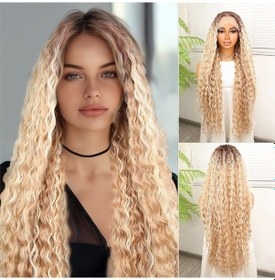 Resim Afro Dalga Rus Kumralı Balköpüğü Ombreli Platin Işıltılı Fiber Sentetik Tül Peruk - Aysc-717908 Karışık - Çok Renkli 