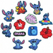 Resim 12 adet Stitch & Ohana PVC Ayakkabı Şansları Seti - Kamera, Çiçekler ve Plaj Çantaları ve Ayakkabı Dekoru için Aksesuarlar ile Renkli Stitch Tasarımları, Doğum Günleri, Noel, Sevgililer Günü, Cadılar Bayramı, Cadılar Bayramı Aksesuarları için Mükemmel Hediye | Eğlenceli Tasarım | Dayanıklı Ayakkabı Şansları, Ayakkabı Aksesuarları 