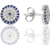 Resim Söğütlü Si̇lver Gümüş Nazar Boncuk Modeli Küpe 