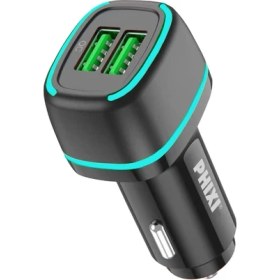 Resim Phixi Force QCC571B Siyah Çift Çıkışlı Fast 30W Araç Şarj Başlığı 