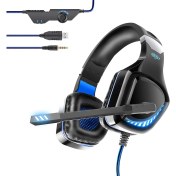 Resim Digital Computer Home Ovleng GT97 Usb+3.5mm Kablolu Kulak Üstü Kulaklık LED Işıklı Profesyonel Stereo E-Spor Oyun Kulaklığı-Siyah/mavi (Yurt Dışından) 