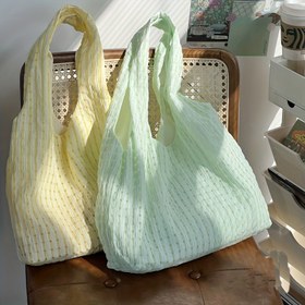 Resim Kadınlar İçin Yazlık Kabarcık Desenli Çapraz Çanta - Sabit Askılı Hafif Polyester Omuz Çantası, Pastel Sarı & Nane Yeşili, Makinede Yıkanabilir Günlük Kullanım için Rahat Kese, Küçük Crossbody Çanta, Nefes Alabilen Kumaş 