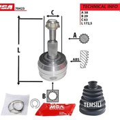 Resim MGA 70423 Aks Kafası Dış Transporter T5 T6 2.5 TDI Axd Axe 140 Hb 