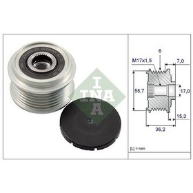 Resim Ina 535009810 Alternatör Kasnağı Focus 01-04 -focus Iı 04- -mondeo Iv 07- -connect 02- 1.8tdcı 5m5q10344aa-5m5q10344ab 