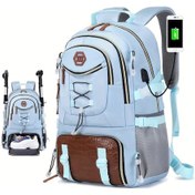 Resim Honeybeeshop Enoshı 40l Büyük Kapasiteli Mavi Sırt Çantası 173 Laptop Bölmeli Ayakkabı Saklama Diğer 