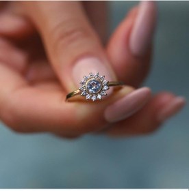 Resim Aquamarin Pırlanta Yüzük 