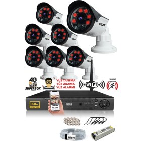 Resim Ids - 7 Kameralı 5 Mp Sony Lensli 1080P Full HD Güvenlik Kamerası Sistemi - Hard Disksiz 