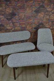 Resim kılıfteks Bench Puf 2 Sandalye Takım Kılıfı 