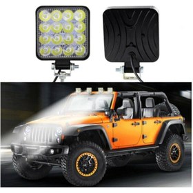 Resim Carub Off Road Beyaz Işık Sis Farı Lambası 16 Led Kare 12-24v 48 Watt 20 Adet 