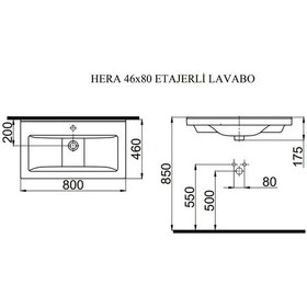 Resim Idevit Hera 80 CM Dolap Uyumlu Yarım Lavabo 
