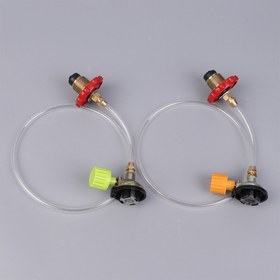 Resim Kamp Gaz Ocağı Yedek Dolum Adaptörü - Titanyum Alaşımlı Dış Mekan Kaset Gaz Tankı Dolum Valfi, Hızlı Bağlantı Ucu ve Dişli Bağlantısı, Dayanıklı Yapı 