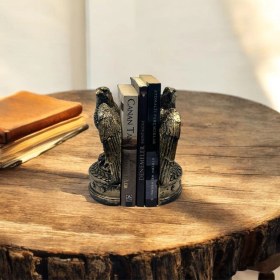 Resim Dekoratif Polyester İkili Kartal Kitap Tutacağı Gold-gümüş-siyah-eskitme 