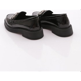 Resim Dgn 9002 Kadin Düz Taban Loafer Ayakkabi Siyah 