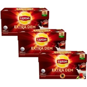 Resim Lipton Extra Dem Siyah Demlik Poşet Çay 3'lü 100 x 3.2 G 