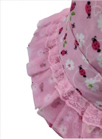 Resim Kardelen Butik Denizli Uğur Böcekli Bebe Fötr Kova Şapka ( 2-4 Yaş ) ( Pembe ) 
