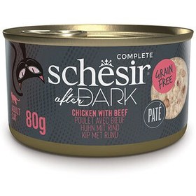 Resim Schesir After Dark Pate Tavuk ve Sığır Etli Kedi Konservesi 80 Gr 