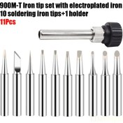 Resim 11 Parça/Set 900M-T Serisi Bakır Tabanlı Lehim Ucu Seti Elektrokaplama ve Değiştirilebilir Düşük Sıcaklıkta Lehimleme Şekilleri I B K 1.2D 1.6D 2.4D 3.2D 2C 3C 10 Adet Uç +1 Tutucu 
